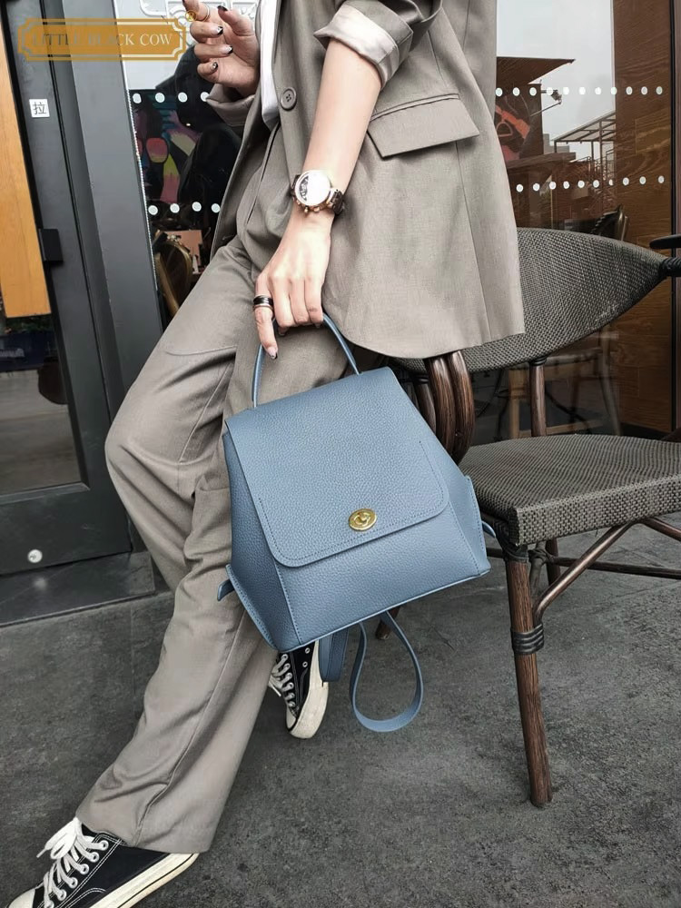 Leather Backpack Vintage - Ransel Kulit Asli Wanita Tas Flap