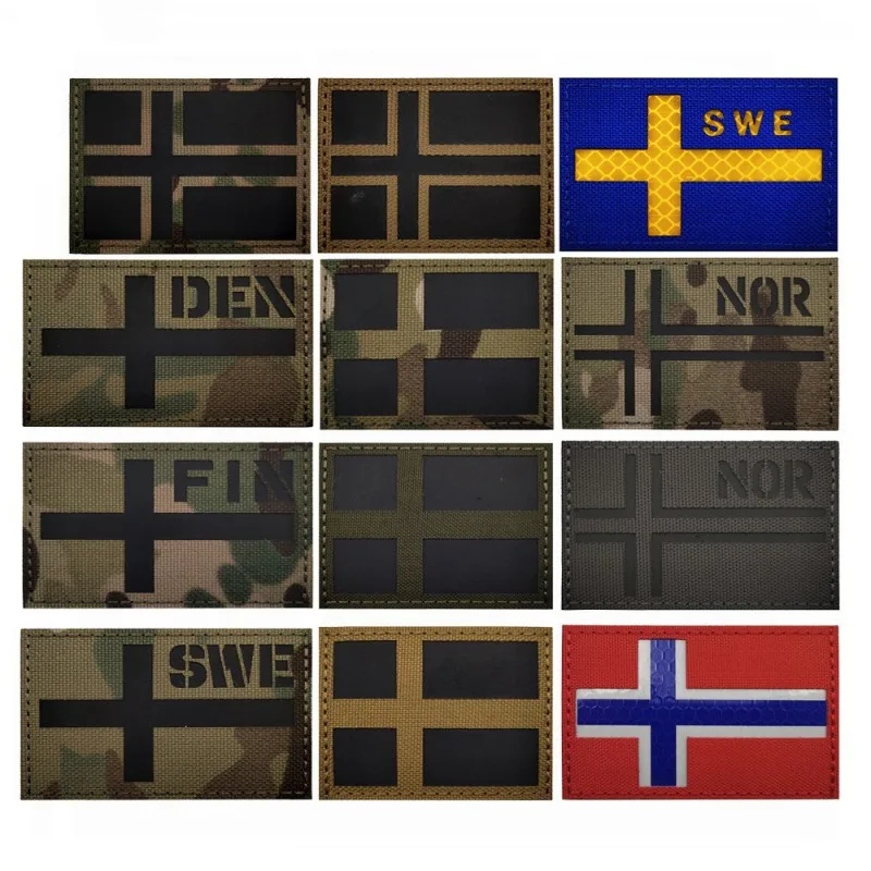 Urban Backpack Tactical - Patch taktis bendera Norwegia Denmark Swedia